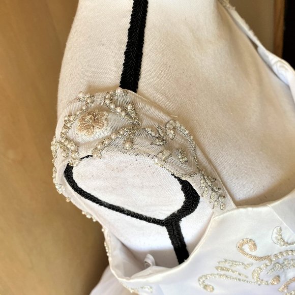 NWT Sz 10 Moonlight White Satin/Tulle Wedding Gown - Picture 6 of 14